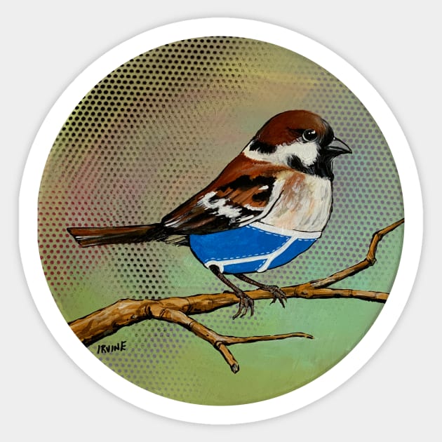 House Sparrow Wearing Over-priced Vintage Y Fronts Sticker by GnarledBranch